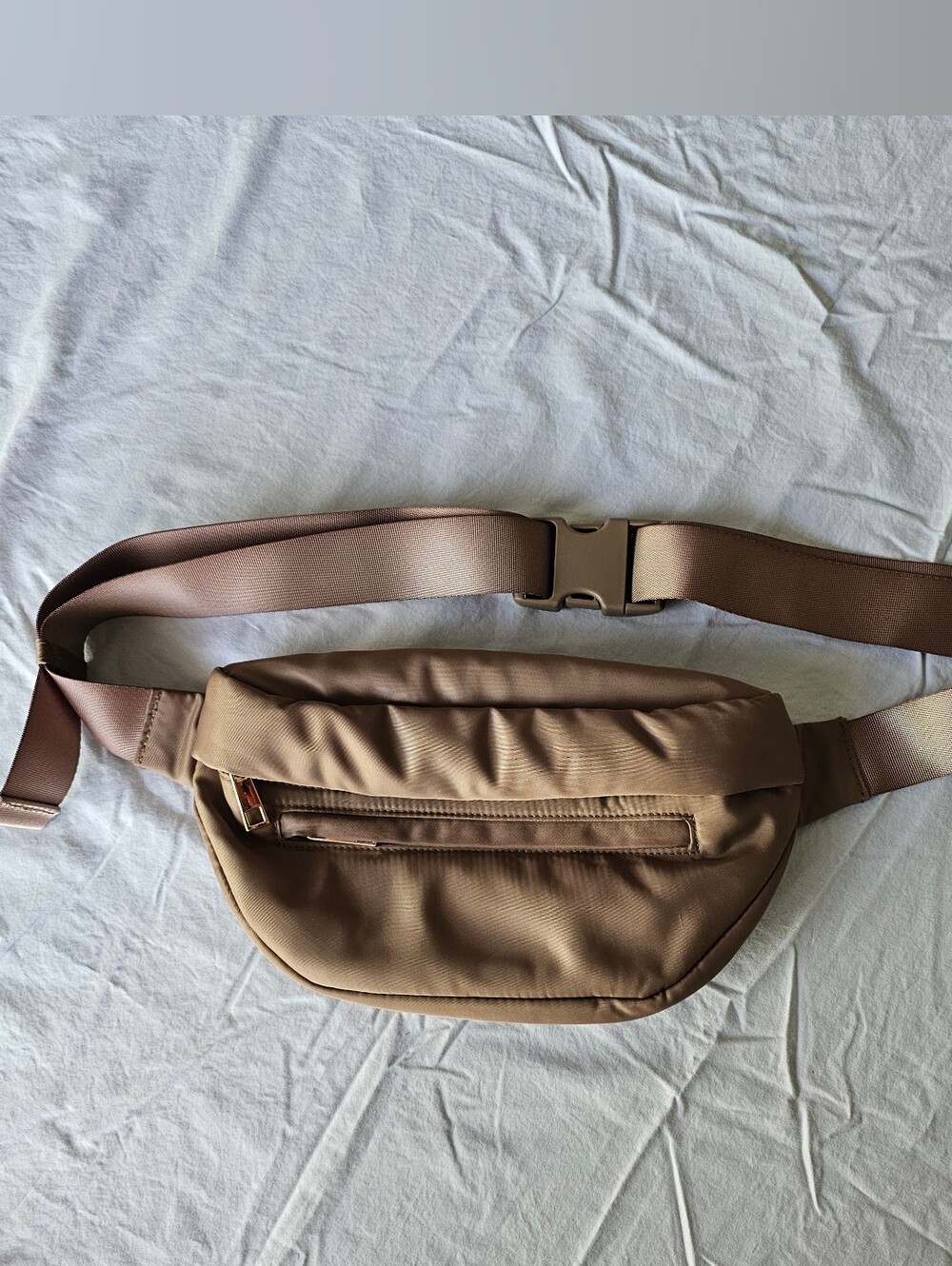 A New Day Taupe Crossbody Belt Bag